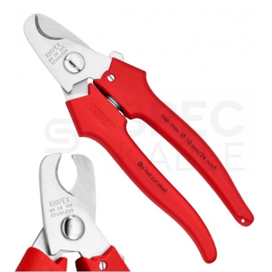 Nożyce do cięcia kabli miedzianych (do 10mm / 24mm2) 165mm KNIPEX 95 05 165