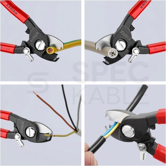 Nożyce do cięcia kabli miedzianych i aluminiowych (do 12mm / 35mm2) 165mm KNIPEX 95 41 165