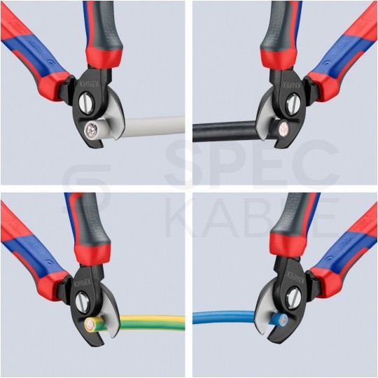 Nożyce do cięcia kabli miedzianych i aluminiowych (do 15mm / 50mm2) 165mm KNIPEX 95 12 165