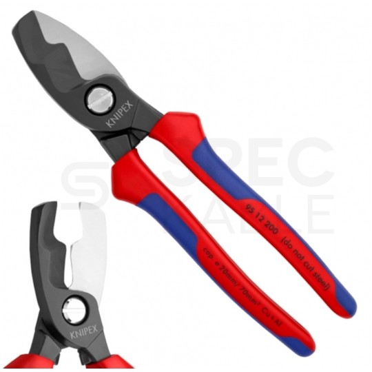 Nożyce do cięcia kabli miedzianych i aluminiowych (do 20mm / 70mm2) 200mm KNIPEX 95 12 200