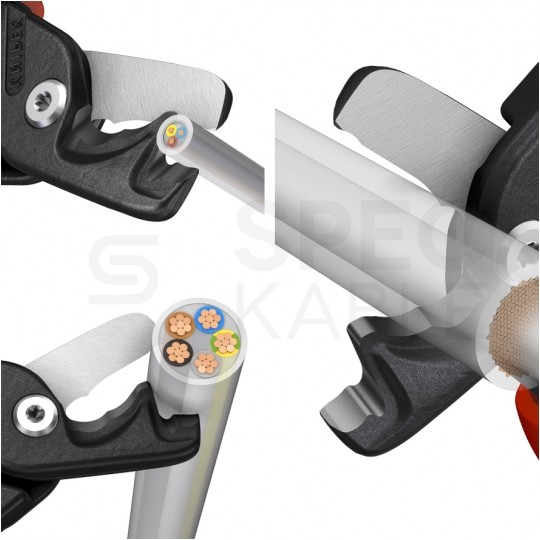 Nożyce do cięcia kabli miedzianych i aluminiowych (do 23mm / 120mm2) 225mm powlekane KNIPEX 95 11 225