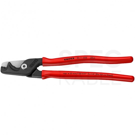 Nożyce do cięcia kabli miedzianych i aluminiowych (do 23mm / 120mm2) 225mm powlekane KNIPEX 95 11 225