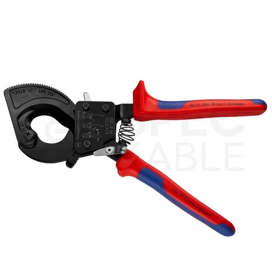 Nożyce zapadkowe do cięcia kabli miedzianych i aluminiowych (do 32mm / 240mm2) 250mm KNIPEX 95 31 250