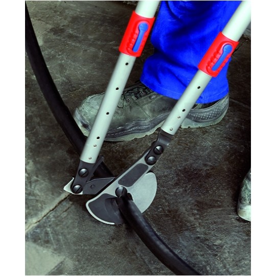 Nożyce zapadkowe do cięcia kabli miedzianych i aluminiowychi (38mm / 280mm2) z ramionami teleskopowymi KNIPEX 95 32 038