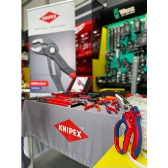 Nożyczki do cięcia kabli i ściągania izolacji 160mm kątowe KNIPEX 95 05 20 SB