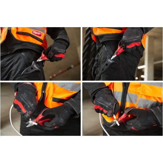 Nożyczki do cięcia kabli i ściągania izolacji 160mm z etui na pasek MILWAUKEE