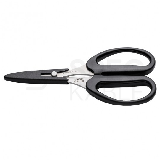 Nożyczki do cięcia włókien z materiału KEVLAR do kabli światłowodowych 160mm KNIPEX 95 03 160 SB