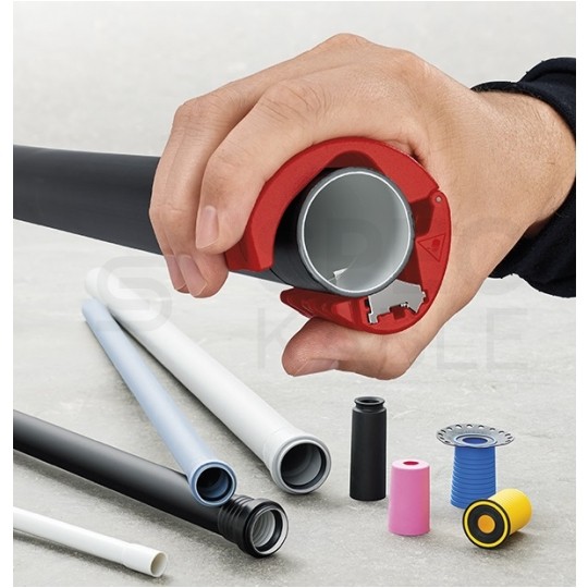 Obcinak do rur z tworzywa sztucznego i tulejek uszczelniających 20-50mm BiX KNIPEX 90 22 10 BK