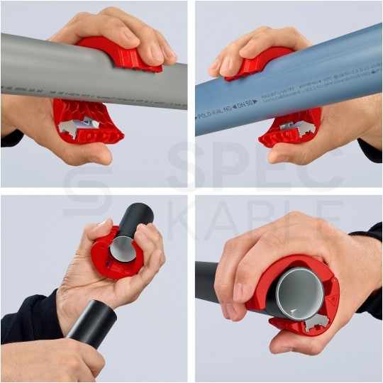 Obcinak do rur z tworzywa sztucznego i tulejek uszczelniających 20-50mm BiX KNIPEX 90 22 10 BK