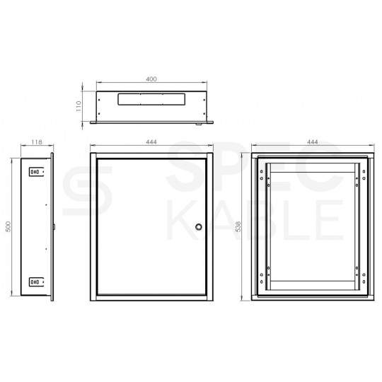 Obudowa metalowa szafka OMP5 CATV 400x500x120mm podtynkowa