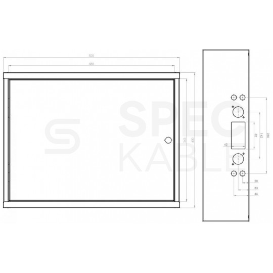 Obudowa metalowa szafka TPR-5 CATV 520x400x140mm natynkowa