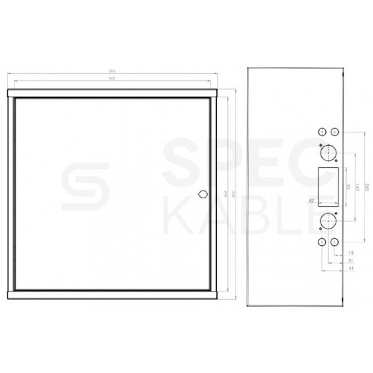Obudowa metalowa szafka TPR-7 CATV 500x500x200mm natynkowa