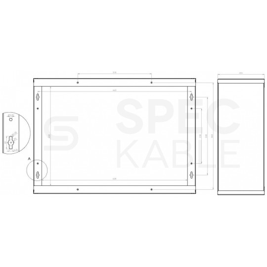 Obudowa metalowa szafka TPR-8 CATV 700x500x200mm natynkowa
