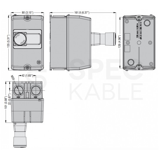 Obudowa natynkowa hermetyczna IP65 do wyłącznika silnikowego, termicznego serii SM1P LOVATO SM1Z1701P