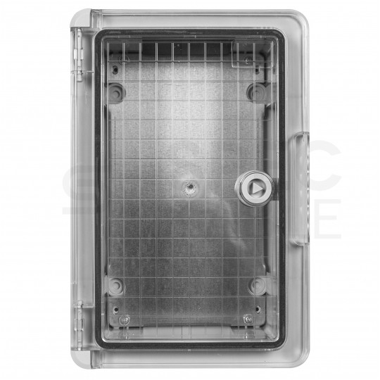 Obudowa plastikowa skrzynka hermetyczna, drzwi transparentne ABS 300x200x130mm IP65 NEKU