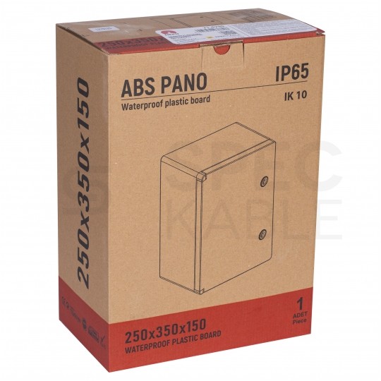 Obudowa plastikowa skrzynka hermetyczna, drzwi transparentne ABS 350x250x150mm IP65 NEKU