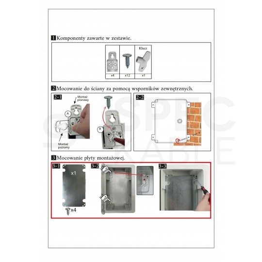 Obudowa plastikowa skrzynka hermetyczna, drzwin transparentne ABS 400x300x170mm IP65