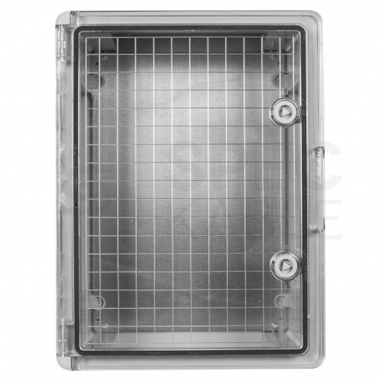 Obudowa plastikowa skrzynka hermetyczna, drzwin transparentne ABS 400x300x170mm IP65 NEKU
