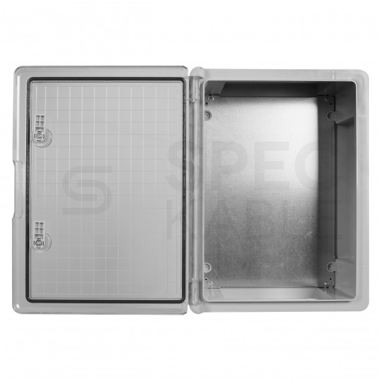 Obudowa plastikowa skrzynka hermetyczna, drzwin transparentne ABS 400x300x170mm IP65 NEKU