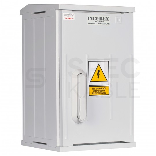 Obudowa termoutwardzalna SSTN 26x42 / 260x420x250mm skośny daszek, lakierowana (zawiera kątowniki) IP44 IK10 INCOBEX