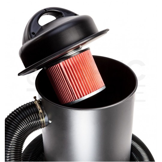 Odciąg, wyciąg wiórów i trocin sieciowy 230V 1100W o mocy ssania 2,5kPa oraz zbiornikiem 50L GRAPHITE 59G611