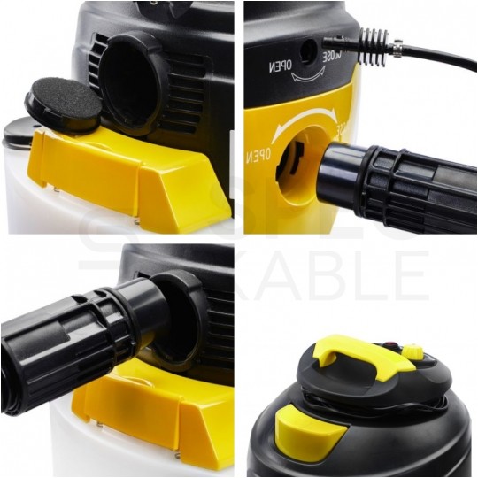 Odkurzacz przemysłowy do odkurzania na sucho i mokro z funkcją prania dywanów 1400W 20L Kraft&Dele