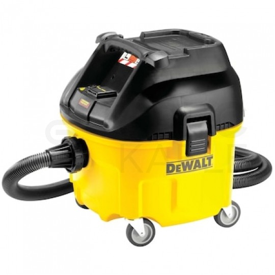 Odkurzacz przemysłowy sieciowy 230V 1400W, klasa L do pracy na sucho i mokro ze zbiornikiem 30L w zestawie z akcesoriami DWV901L DeWALT