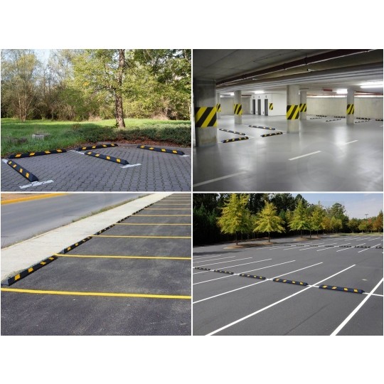 Ogranicznik parkingowy 1220mm, separator gumowy, odbojnik czarno żółty