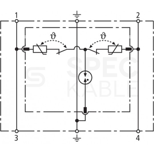 Ogranicznik przepięć SPD 1-fazowy D (Typ 3) 2P 5kA warystorowo-iskiernikowy DEHN RAIL