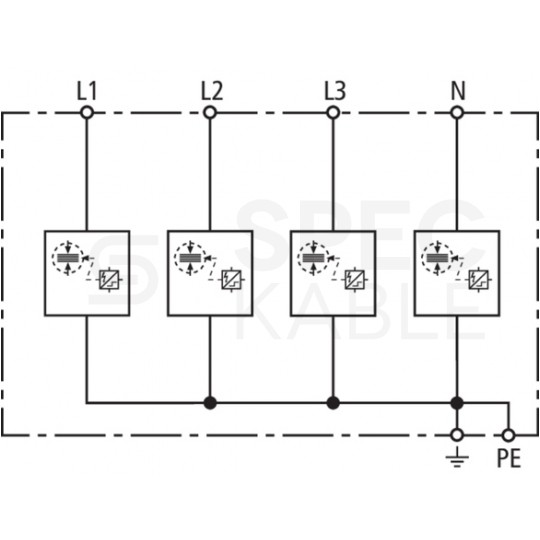 Ogranicznik przepięć SPD 3-fazowy B+C (Typ 1+2) 4P 12,5kA + 12,5/50kA warystorowo-iskiernikowy DEHN SHIELD