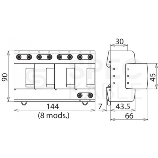 Ogranicznik przepięć SPD 3-fazowy B+C (Typ 1+2) 4P 25kA + 25kA/100kA DEHN VENTIL