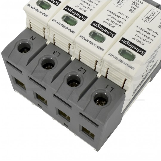 Ogranicznik przepięć SPD 3-fazowy C (Typ 2) 4P 20kA 20kA Schelinger
