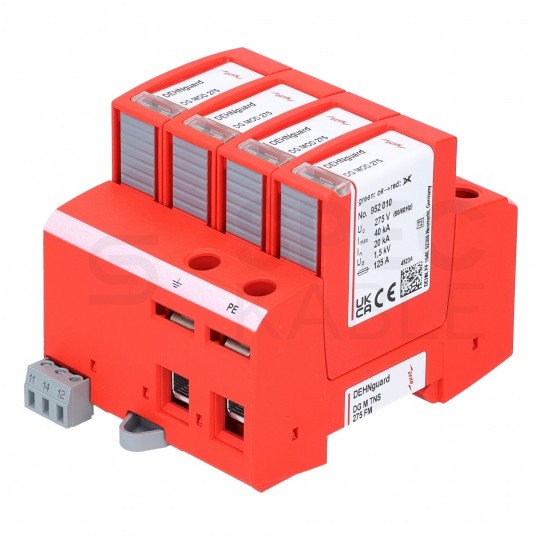 Ogranicznik przepięć SPD 3-fazowy C (Typ 2) 4P 20kA/40kA FM ( bezpotencjałowy zestyk przełączny ) warystorowo-iskiernikowy DEHN GUARD