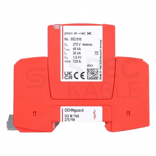 Ogranicznik przepięć SPD 3-fazowy C (Typ 2) 4P 20kA/40kA FM ( bezpotencjałowy zestyk przełączny ) warystorowo-iskiernikowy DEHN GUARD