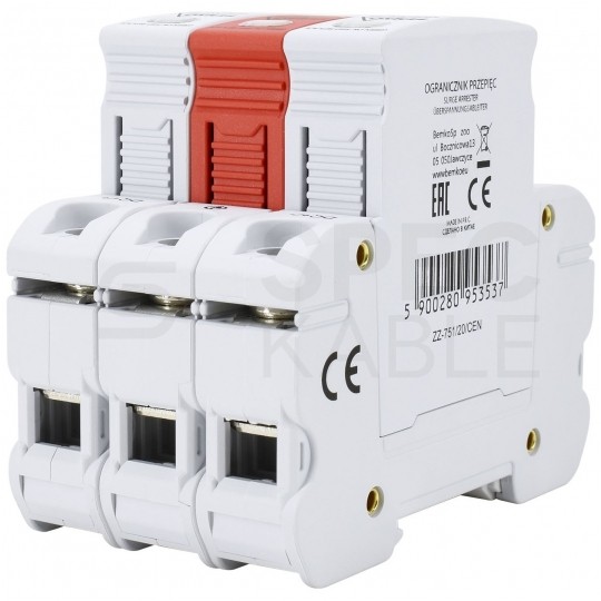 Ogranicznik przepięć SPD DC 1000V C (Typ 2) 3P 20kA/40kA fotowoltaiczny warystorowo-iskiernikowy VCX MOV+GDT+MOV