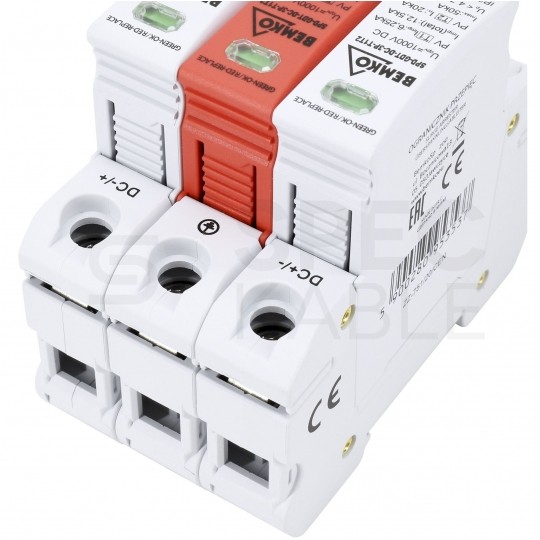 Ogranicznik przepięć SPD DC 1000V C (Typ 2) 3P 20kA/40kA fotowoltaiczny warystorowo-iskiernikowy VCX MOV+GDT+MOV