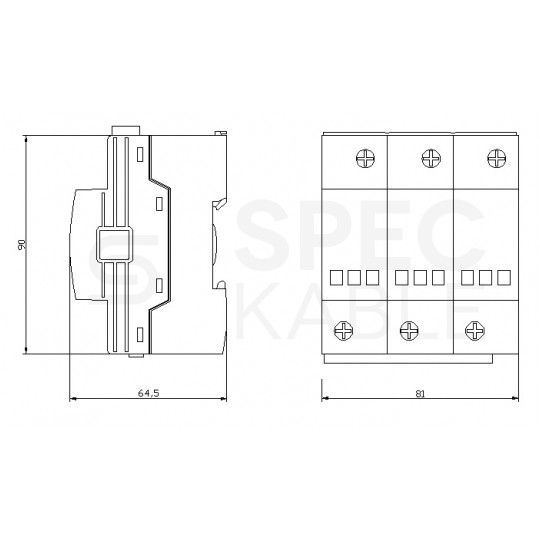 Ogranicznik przepięć SPD DC 1200V B+C (Typ 1+2) 3P 12,5kA + 20kA/40kA fotowoltaiczny warystorowo-iskiernikowy VCX MOV+GDT+MOV