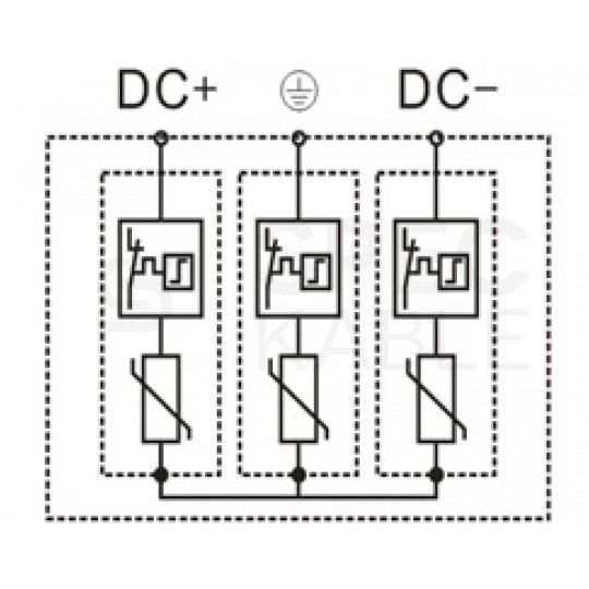 Ogranicznik przepięć SPD DC 1200V B+C (Typ 1+2) 3P 6,25kA + 20kA/40kA fotowoltaiczny VCX RED