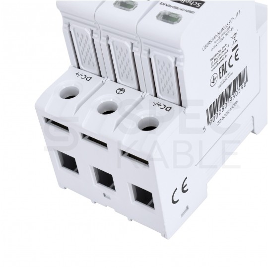 Ogranicznik przepięć SPD DC 1200V B+C (Typ 1+2) 3P 8kA + 20kA/50kA fotowoltaiczny Schelinger
