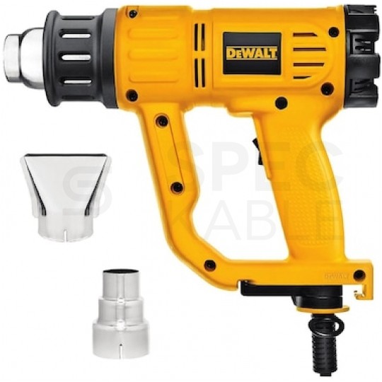 Opalarka sieciowa 230V 2000W, 1 bieg (650l/minn), zakresie temperatur (50-600°C ) wyświetlacz LED, w zestawie z akcesoriami D26414 DeWALT