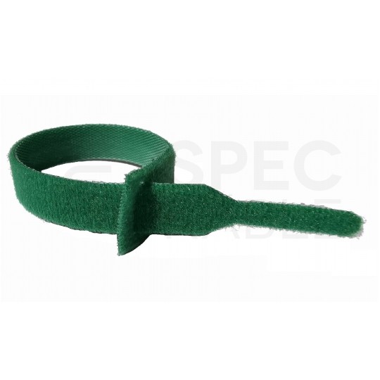 Opaski rzepowe 20x125mm BTB Straps zielone 10szt. do organizacji kabli