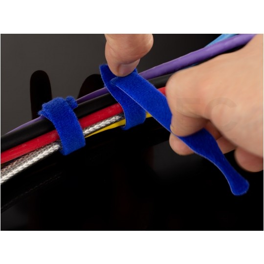 Opaski rzepowe 20x125mm BTB Straps żółte 10szt. do organizacji kabli