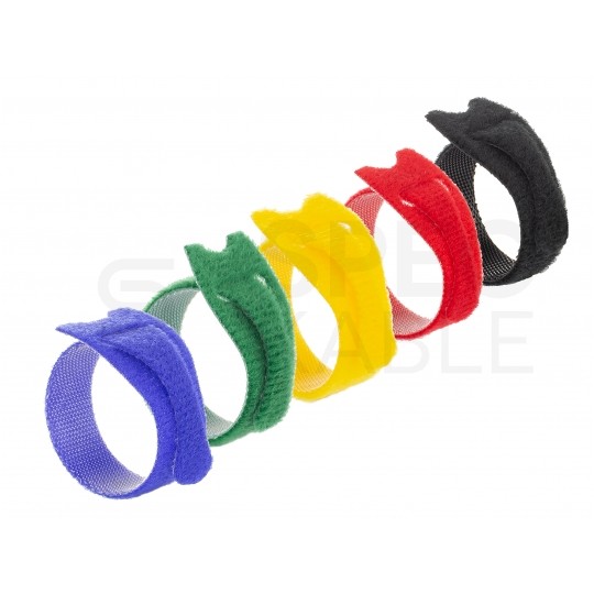 Opaski rzepowe 20x125mm BTB Straps żółte 10szt. do organizacji kabli