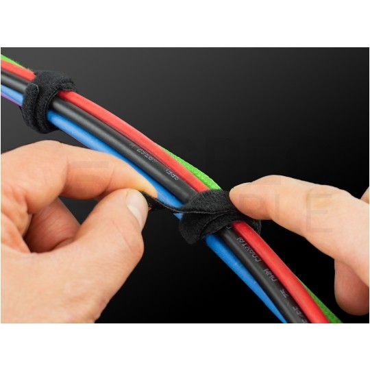 Opaski rzepowe 20x200mm BTB Straps czarne 10szt. do organizacji kabli