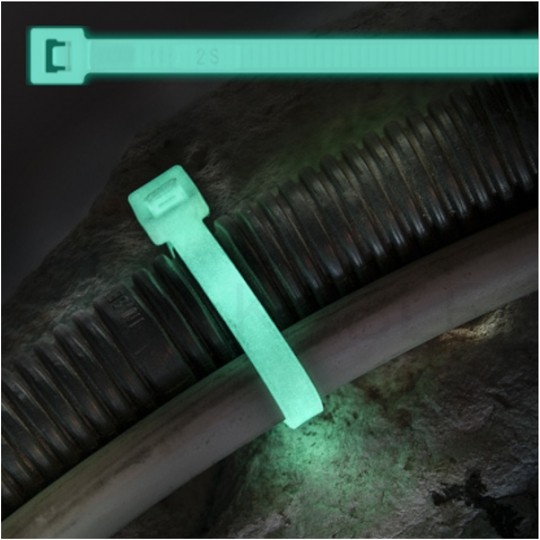 Opaski zaciskowe kablowe fosforyzująca luminescencyjna SFOS 4,5x200mm 100szt.