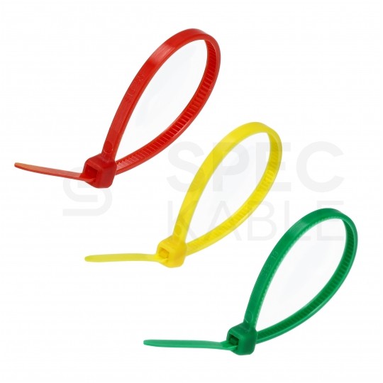 Opaski zaciskowe kablowe UV 2,5x100mm czerwone 100szt.