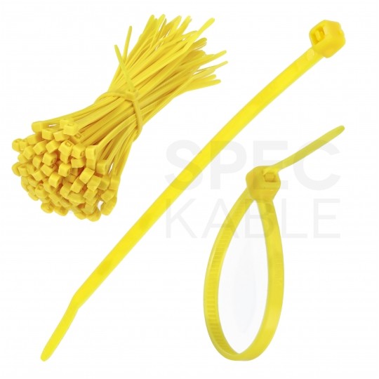 Opaski zaciskowe kablowe UV 2,5x100mm żółte 100szt.