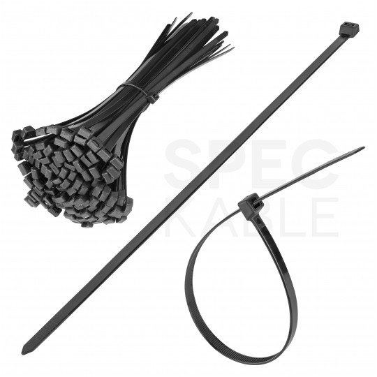 Opaski zaciskowe kablowe UV 3,6x200mm czarne 100szt.