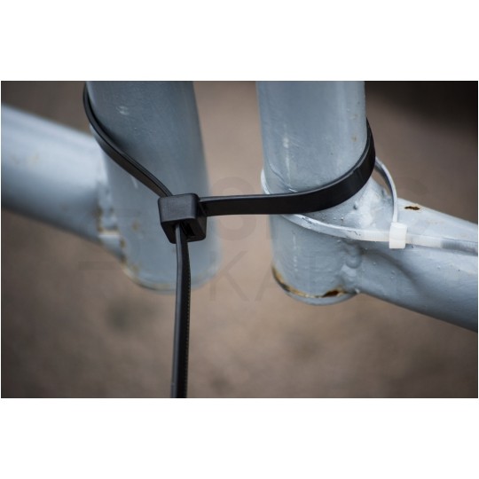 Opaski zaciskowe kablowe UV 3,6x300mm czarne 100szt. DANTOM