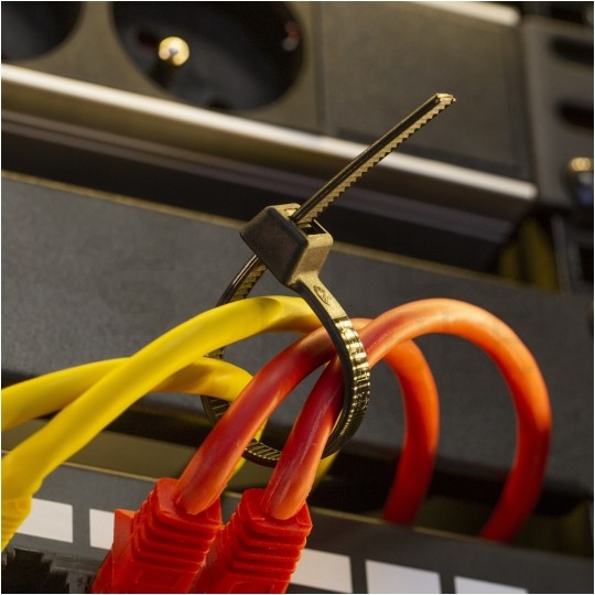 Opaski zaciskowe kablowe UV 4,8x450mm czarne 100szt.